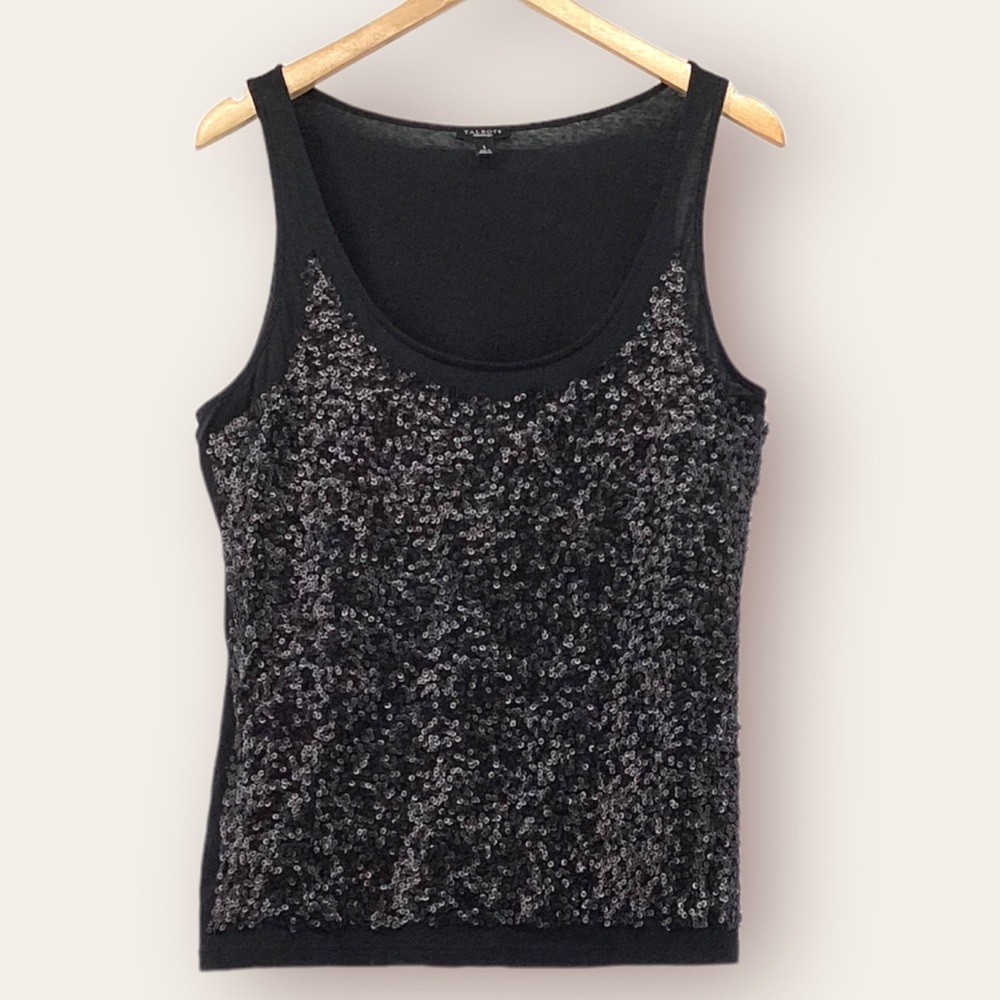 TALBOTS SLEEVELESS SEQUIN TANK TOP